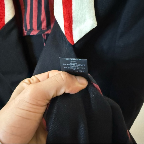 Emilio Renaldi Black Trench Coat with Red and White Details - Picture 11 of 16